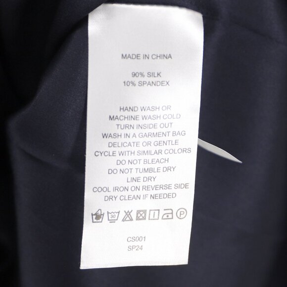 QUINCE Washable Stretch Silk Puff Sleeve Mini Dress in Navy Size XL - Picture 8 of 8